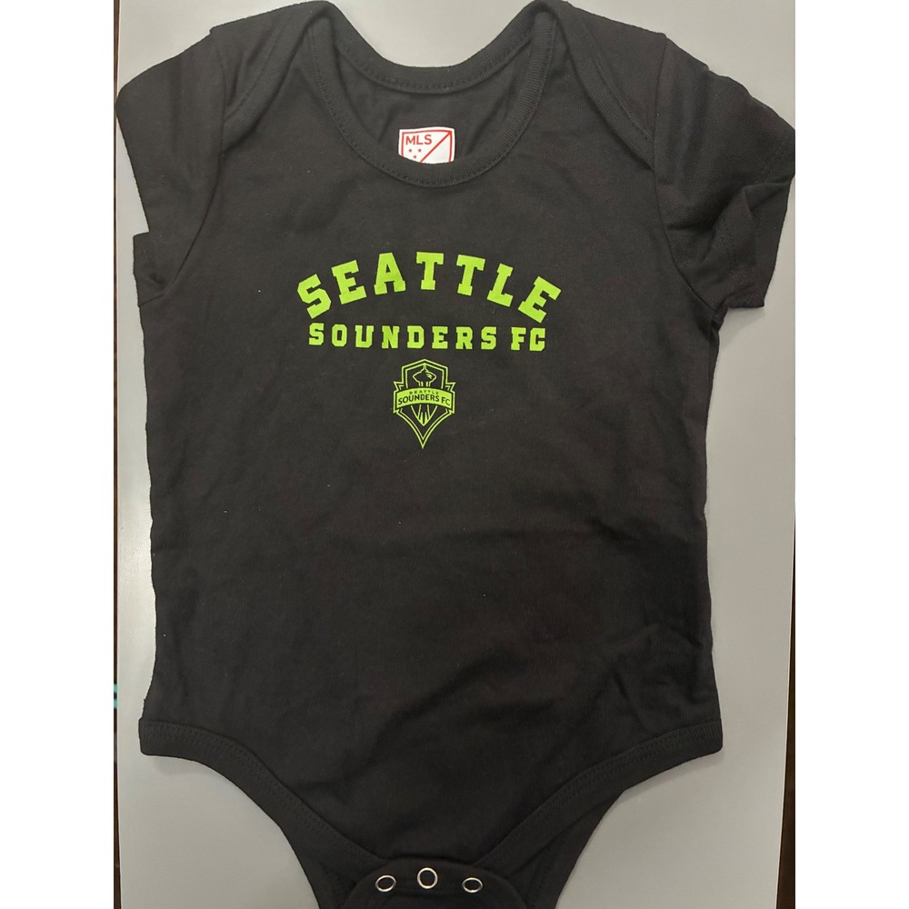 MLS Seattle Sounders FC Infant Bodysuit Black Neon Green 6 Months Soccer